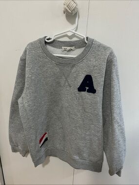 Kids Grey Letter A Crewneck Sweatshirt